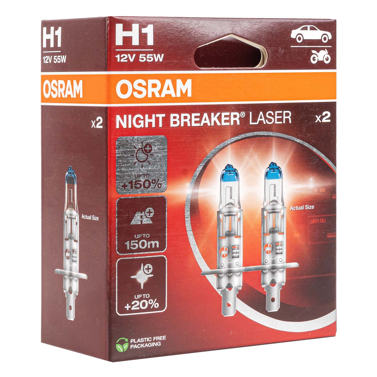 Halogenové žárovky Osram H1 Night Breaker Unlimited 12 V 55 W, 2 ks