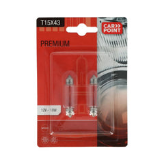 Carpoint Premium autožárovky 12V T15x43 2 ks. 