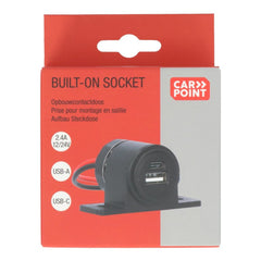 Carpoint vestavný USB adaptér USB-A + USB-C 12/24V 