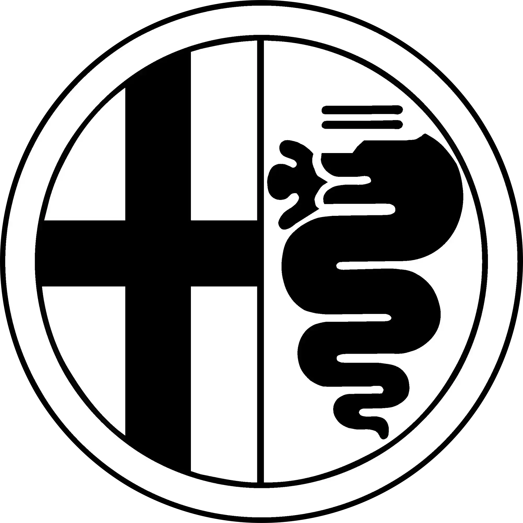 Alfa Romeo radio og CarPlay-skærm med Apple CarPlay og Android Auto logo