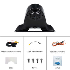 Bakkamera til Mercedes Sprinter 2006–2018, inklusive installationstilbehør som transmissionsline, adapterkabel og manual.