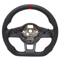 Sportsrat i læder til VW Golf, Polo, Tiguan og Passat – GTI style med stripe