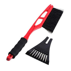 Škrabka na led se sněhovým kartáčem do auta – 43 cm červená 