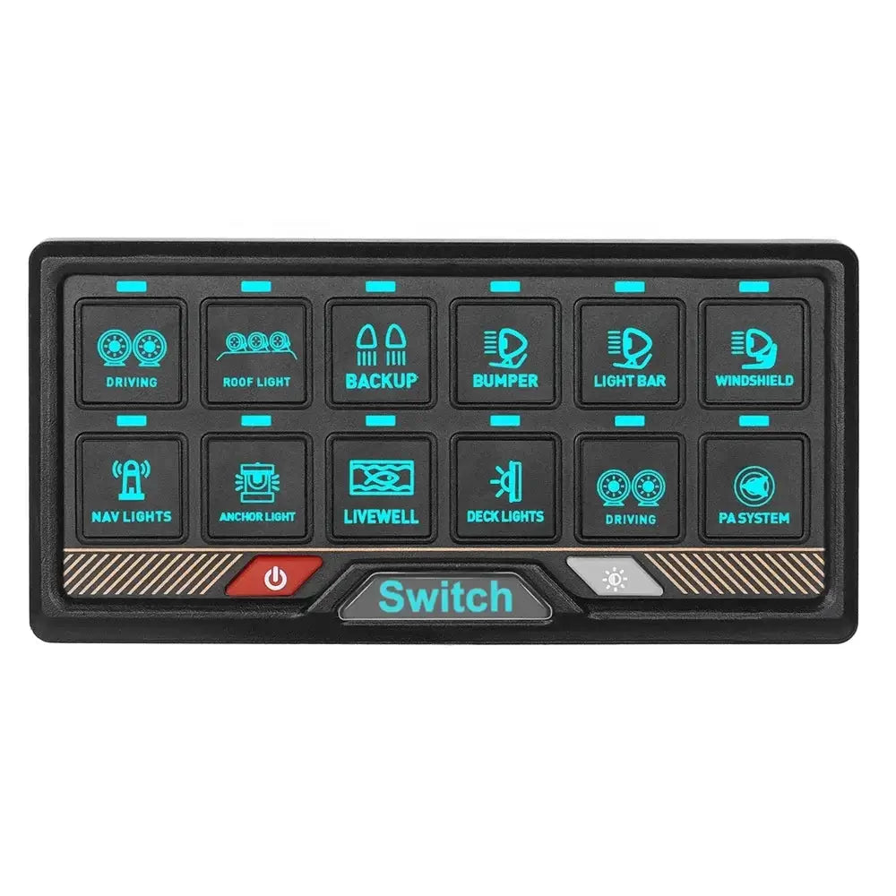 RGB 12okruhový spínací panel s dotykovým ovládáním – řídicí panel 12V / 24V 