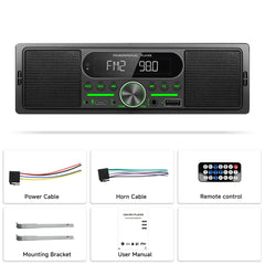 1 DIN autorádio s vestavěným reproduktorem, Bluetooth, FM/AM a MP3 přehrávačem 