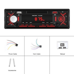 Universel 1-DIN radio m. Bluetooth, FM & USB – MP3 Afspiller med LED Display kontrolpanel med tilbehør