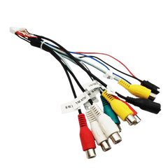 20pinový RCA audio kabel – pro rádia Bilmedie s různými konektory pro audio a video.